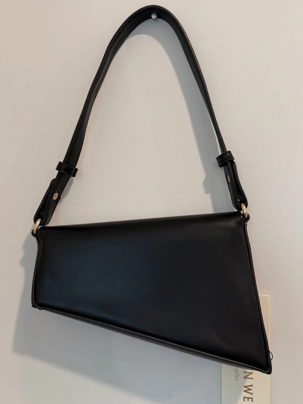 Black Leather Shoulder Bag - Classic